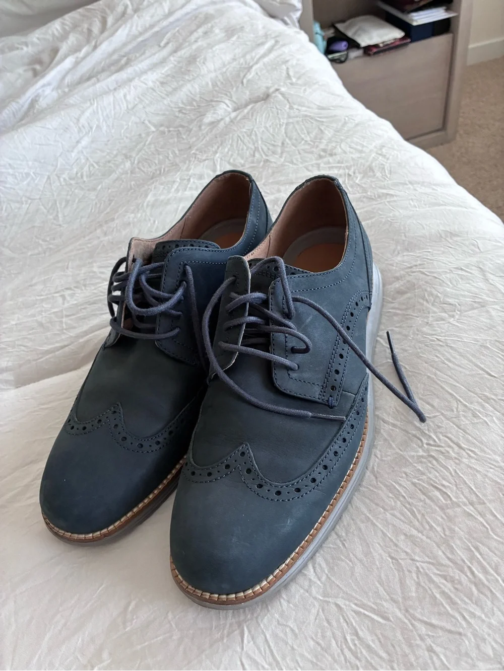 Cole Haan Men's Navy Brogue Wingtip Oxfords